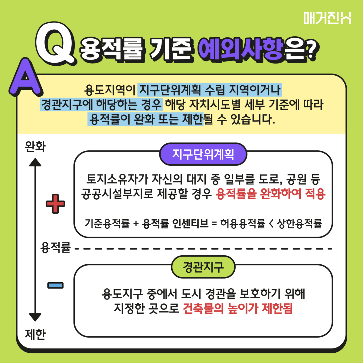 용적률 예외 사항